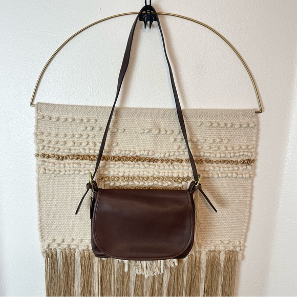 Vintage Coach Leather Patricia Saddle Flap Crossbody Messenger Bag 9951 Brown